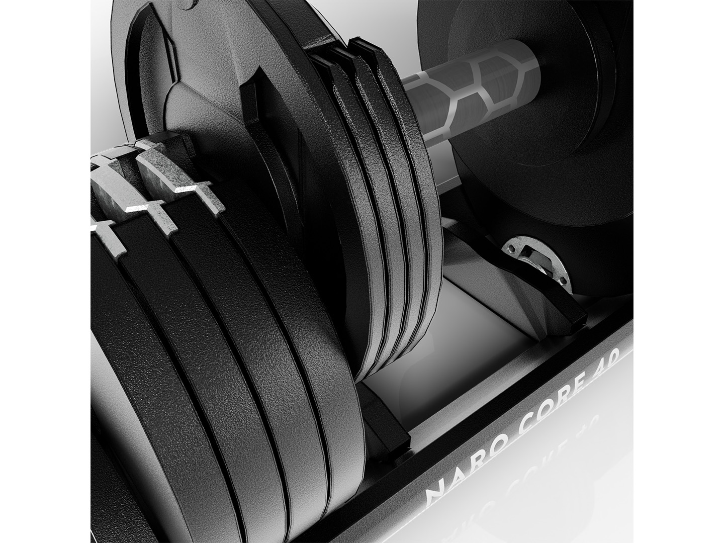 S45C鋼とアルミ合金の質感が分かるクローズアップ