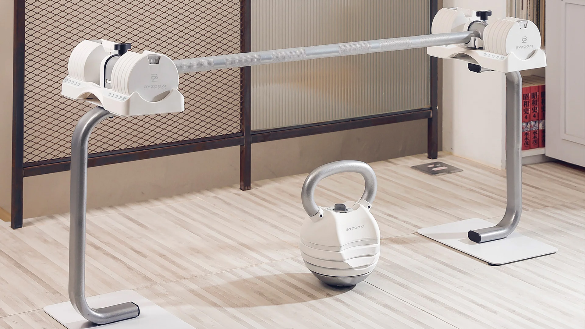 BYZOOM PureSeries 可変式ダンベル専用スタンド 使用イメージ