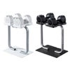 BYZOOM PureSeries 可変式ダンベル 10kg ホワイトとブラックを専用スタンドにのせた状態