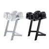BYZOOM PureSeries 可変式ダンベル 25kg ホワイトとブラックを専用スタンドにのせた状態